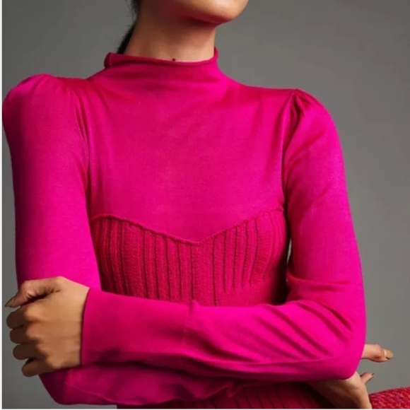 Turtleneck Sweater Hipster Hippie Art Chic Glam Romantic Sexy Sweetheart Dress - Picture 7 of 9